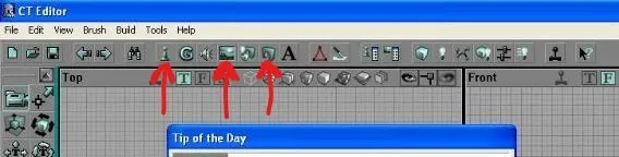 The actor class, texture and static mesh browser icons in the KF SDK toolbar