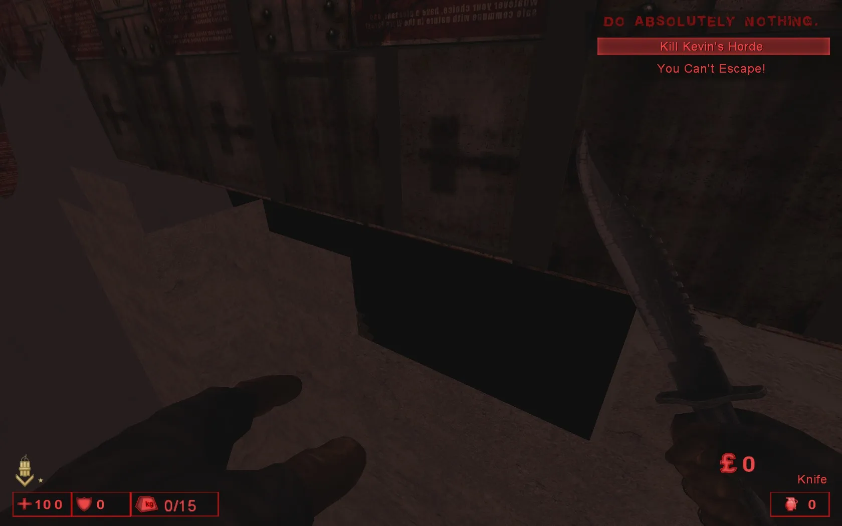 A BSP hole in a map: a black gap in the floor geometry