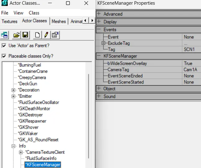 KFSceneManager properties