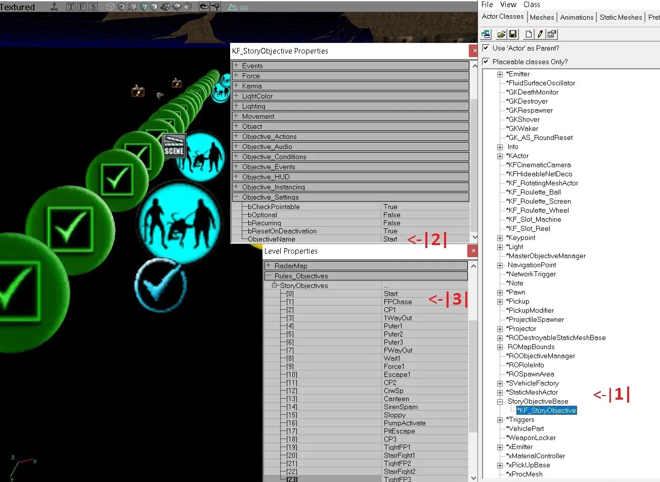 Objective actors in the KF SDK actor browser