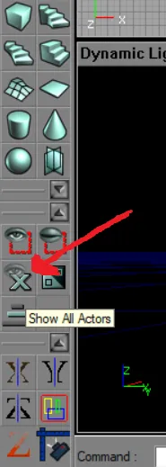 The show-all-actors tool in the KF SDK toolbar